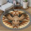 Native Owl Bp Pattern Round Carpet Floor Rug Living Room Bedroom Decor Round Area Rug Carpet