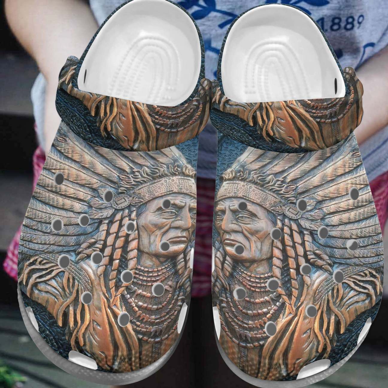 Native Personalized Clog Custom Crocs Comfortablefashion Style Comfortable For Women Men Kid Print 3D Native Man Native Personalized Clog Custom Crocs Comfortablefashion Style Comfortable For Women Men Kid Print 3D Native Man