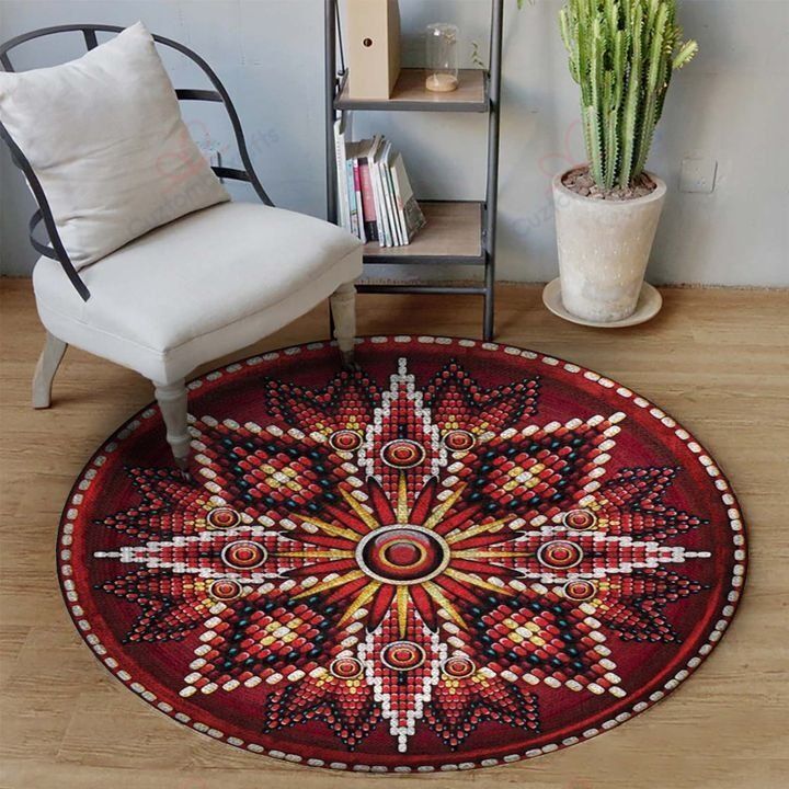 Native Red Symbol Round Carpet Floor Rug Living Room Bedroom Decor Round Area Rug Carpet Native Red Symbol Round Carpet Floor Rug Living Room Bedroom Decor Round Area Rug Carpet