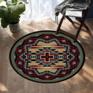 Native Tribes Symbol Native American Round Carpet Floor Rug Living Room Bedroom Decor Round Area Rug Carpet