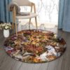 Nature And Roses Round Carpet Floor Rug Living Room Bedroom Decor Round Area Rug Carpet