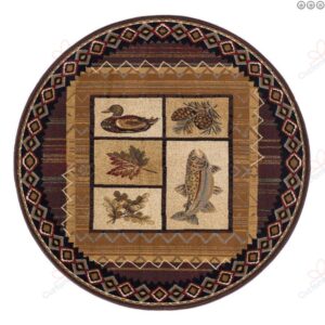 Nature Stream Round Carpet Floor Rug Living Room Bedroom Decor Round Area Rug Carpet