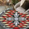 Naumaddic Arts Native American Round Carpet Floor Rug Living Room Bedroom Decor Round Area Rug Carpet