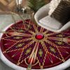 Naumaddic Arts Red Stone Native American Round Carpet Floor Rug Living Room Bedroom Decor Round Area Rug Carpet