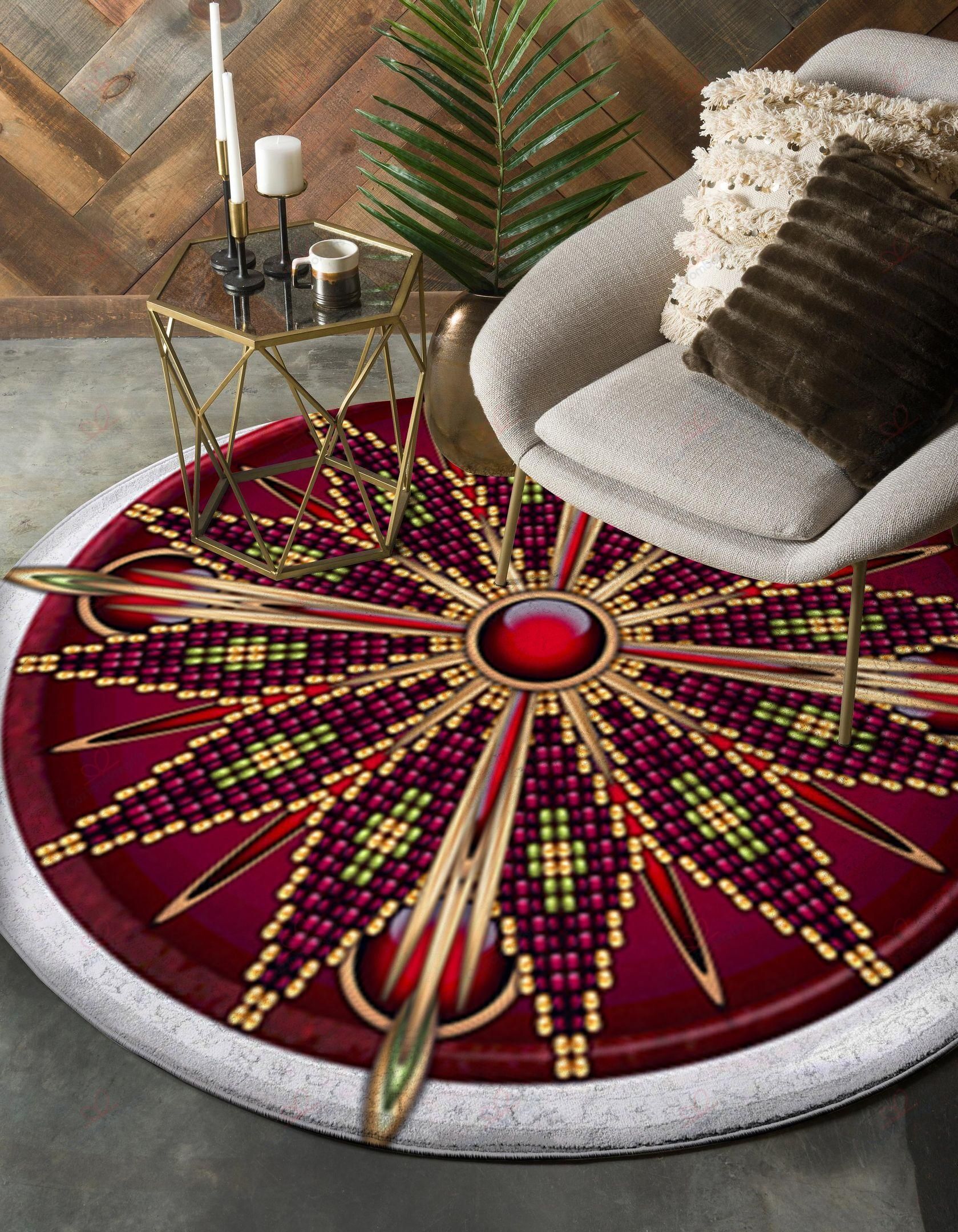 Naumaddic Arts Red Stone Native American Round Carpet Floor Rug Living Room Bedroom Decor Round Area Rug Carpet Naumaddic Arts Red Stone Native American Round Carpet Floor Rug Living Room Bedroom Decor Round Area Rug Carpet