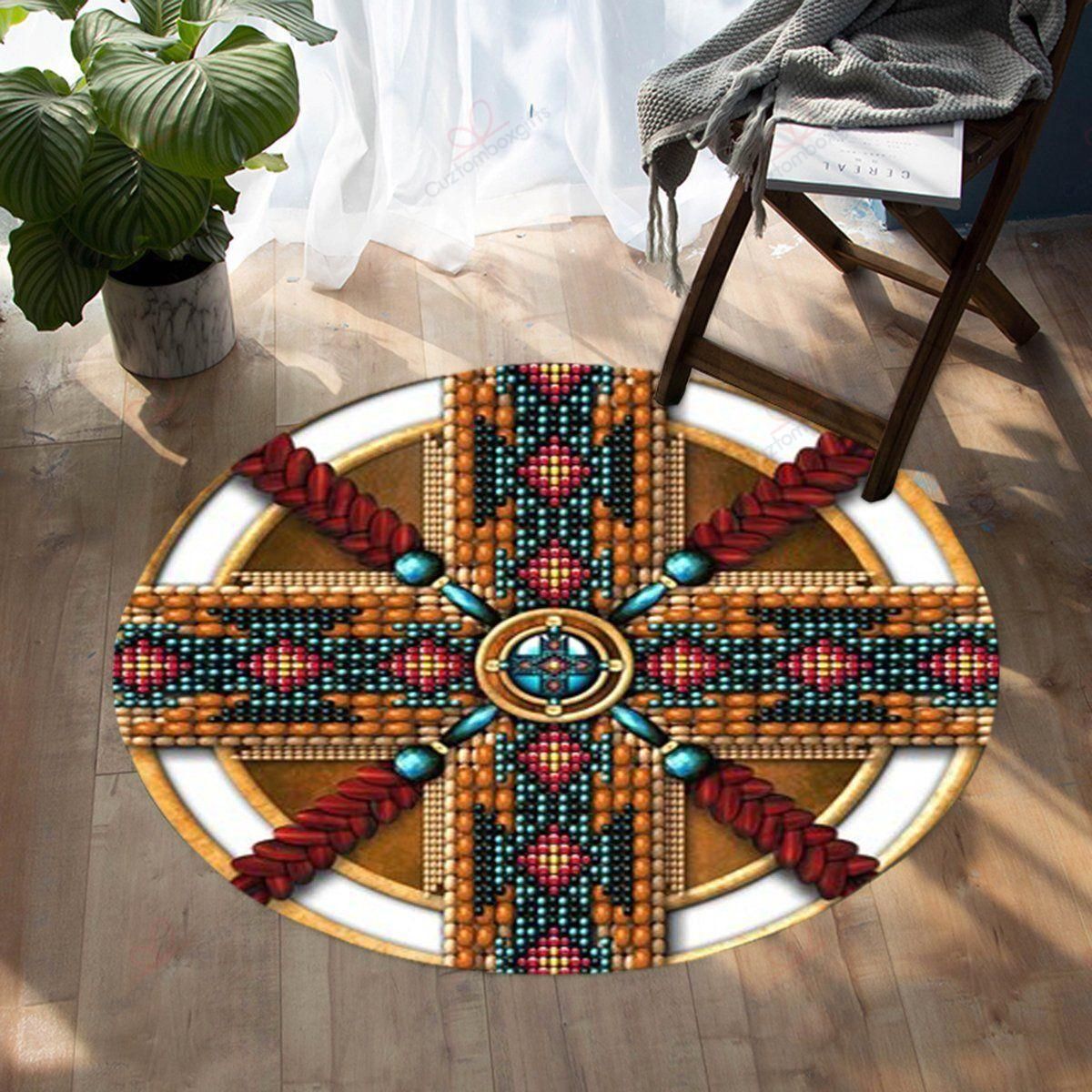 Naumaddic Arts Stone Cross Native American Round Carpet Floor Rug Living Room Bedroom Decor Round Area Rug Carpet Naumaddic Arts Stone Cross Native American Round Carpet Floor Rug Living Room Bedroom Decor Round Area Rug Carpet
