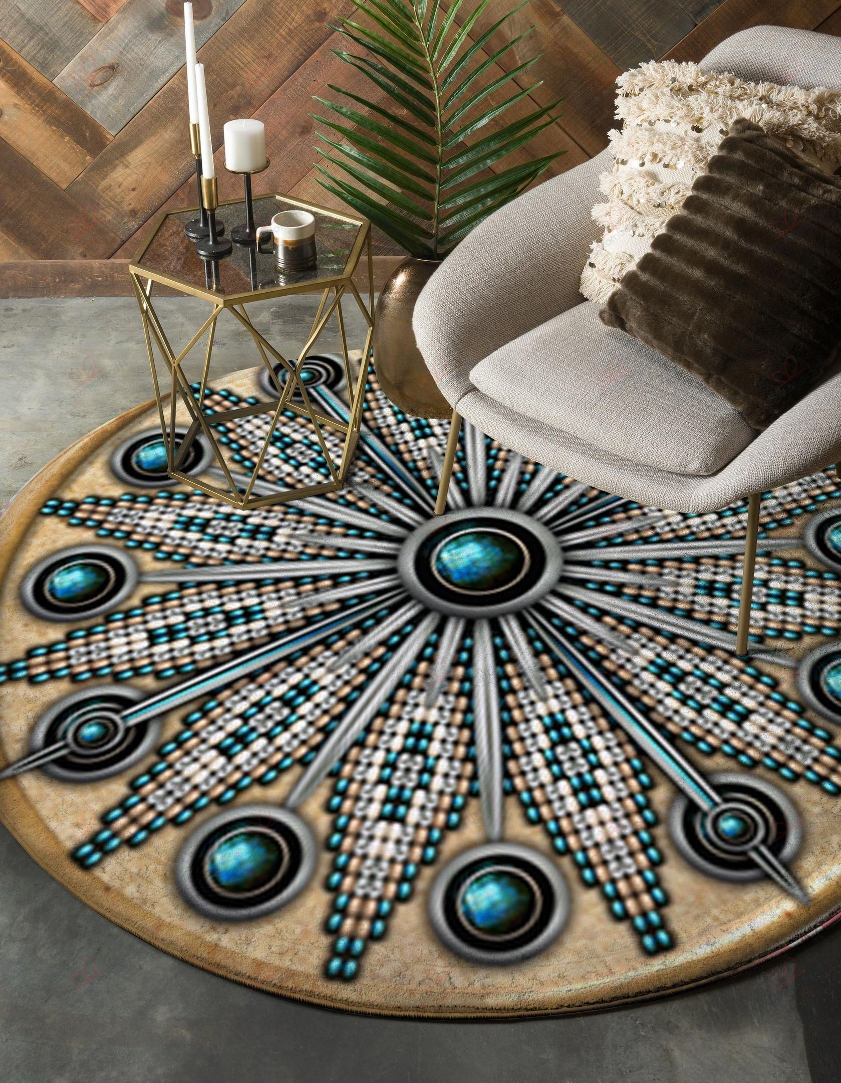 Naumaddic Arts White Native American Round Carpet Floor Rug Living Room Bedroom Decor Round Area Rug Carpet Naumaddic Arts White Native American Round Carpet Floor Rug Living Room Bedroom Decor Round Area Rug Carpet