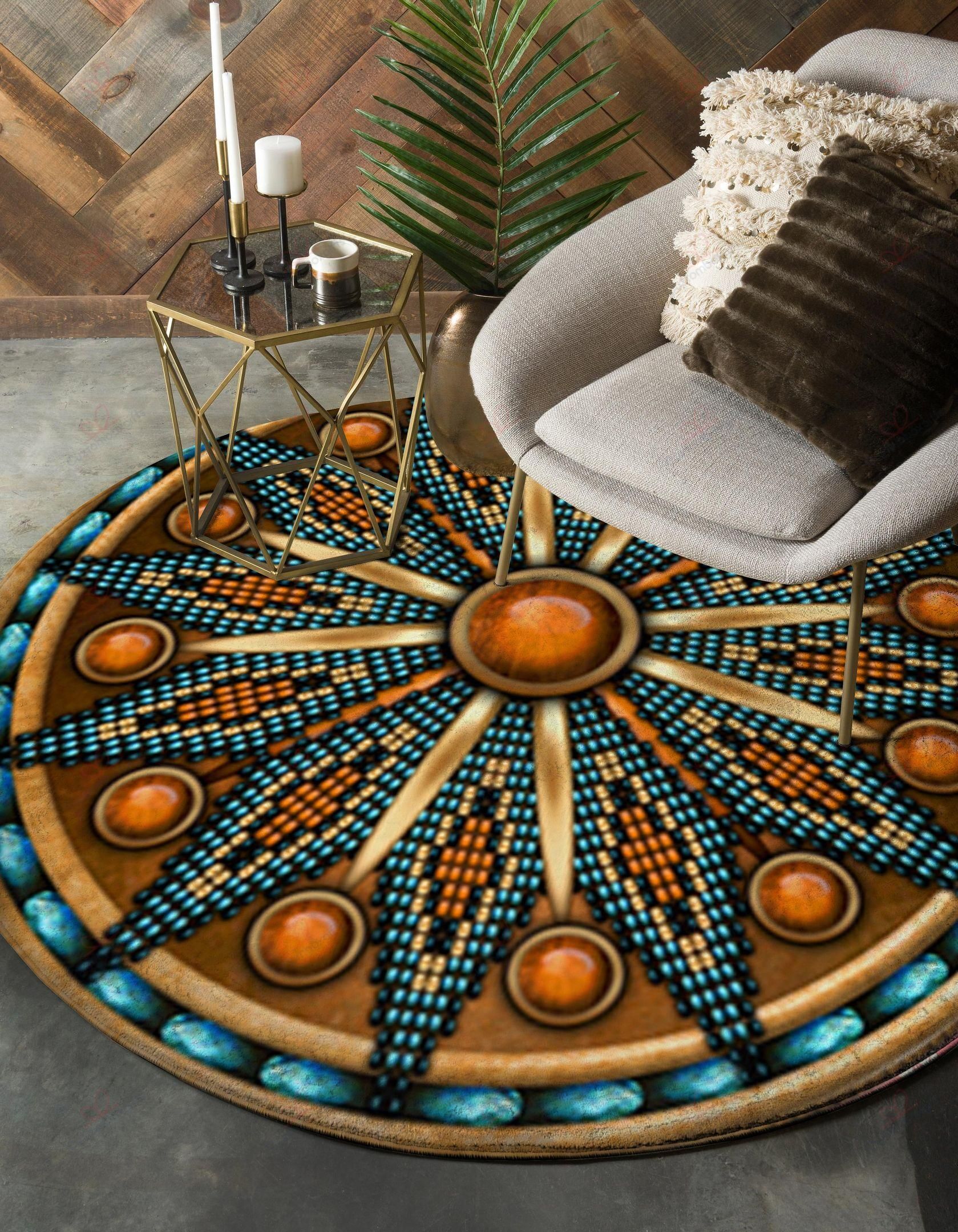 Naumaddic Arts Yellow Native American Round Carpet Floor Rug Living Room Bedroom Decor Round Area Rug Carpet Naumaddic Arts Yellow Native American Round Carpet Floor Rug Living Room Bedroom Decor Round Area Rug Carpet