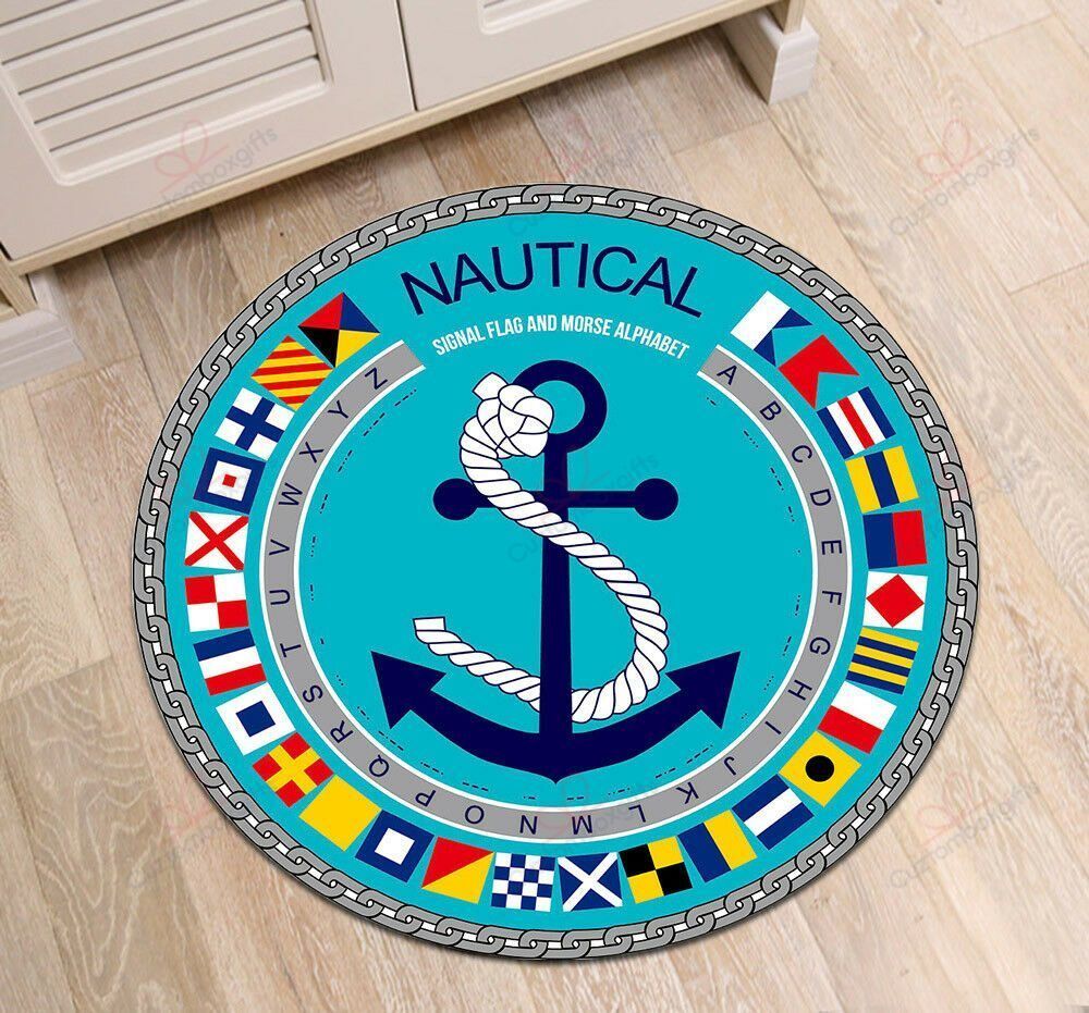 Nautical Anchor Round Carpet Floor Rug Living Room Bedroom Decor Round Area Rug Carpet Nautical Anchor Round Carpet Floor Rug Living Room Bedroom Decor Round Area Rug Carpet