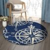 Nautical Round Carpet Floor Rug Living Room Bedroom Decor Round Area Rug Carpet