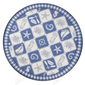 Nautical Round Carpet Floor Rug Living Room Bedroom Decor Round Area Rug Carpet