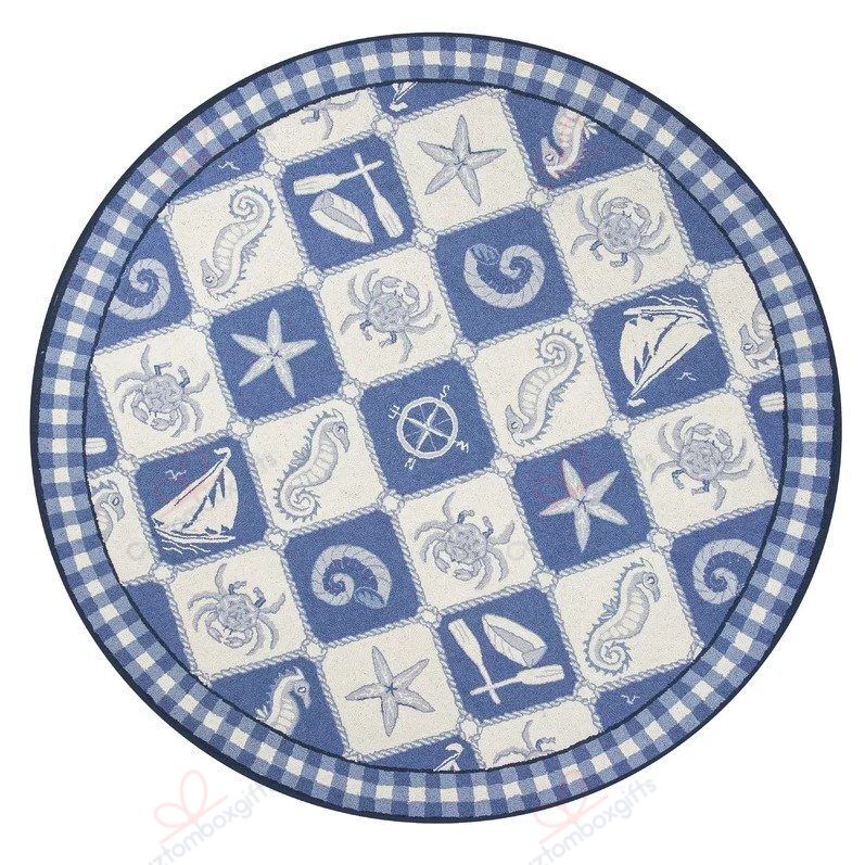 Nautical Round Carpet Floor Rug Living Room Bedroom Decor Round Area Rug Carpet Nautical Round Carpet Floor Rug Living Room Bedroom Decor Round Area Rug Carpet