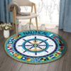 Nautical Round Carpet Floor Rug Living Room Bedroom Decor Round Area Rug Carpet