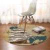 Nautical Ship Round Carpet Floor Rug Living Room Bedroom Decor Round Area Rug Carpet