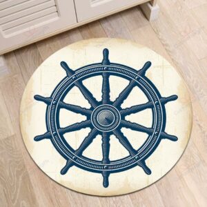 Navigation Elements Rudder Round Carpet Floor Rug Living Room Bedroom Decor Round Area Rug Carpet