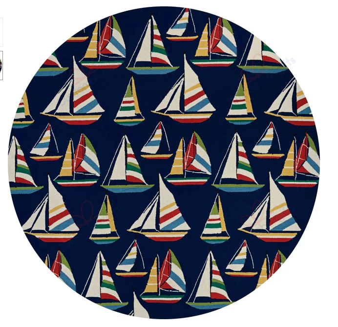 Navy Boat Round Carpet Floor Rug Living Room Bedroom Decor Round Area Rug Carpet Navy Boat Round Carpet Floor Rug Living Room Bedroom Decor Round Area Rug Carpet