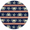 Navy Crab Round Carpet Floor Rug Living Room Bedroom Decor Round Area Rug Carpet