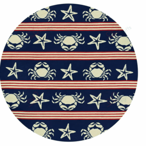 Navy Crab Round Carpet Floor Rug Living Room Bedroom Decor Round Area Rug Carpet