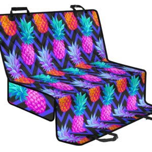 Neon EDM Zig Zag Pineapple Pattern Print Pet Car Back Seat Cover - 3258c1f5ed9a