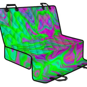 Neon Green Pink Psychedelic Trippy Print Pet Car Back Seat Cover - ac37352a9e4c
