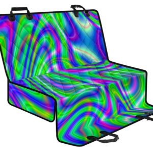 Neon Green Psychedelic Trippy Print Pet Car Back Seat Cover - 5c6af366957f