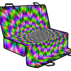 Neon Psychedelic Optical Illusion Pet Car Back Seat Cover - 86ec244ce1af