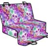 Neon Skull Floral Pattern Print Pet Car Back Seat Cover - b79f09ce9c42