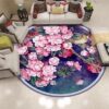 New Chinese Style Flower Round Carpet Floor Rug Living Room Bedroom Decor Round Area Rug Carpet
