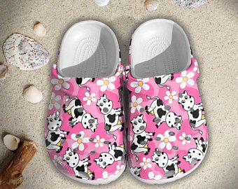 New Cute Cow Flowers Crocs Clog Shoes Crocband Clog Comfortable For Mens And Womens New Cute Cow Flowers Crocs Clog Shoes Crocband Clog Comfortable For Mens And Womens