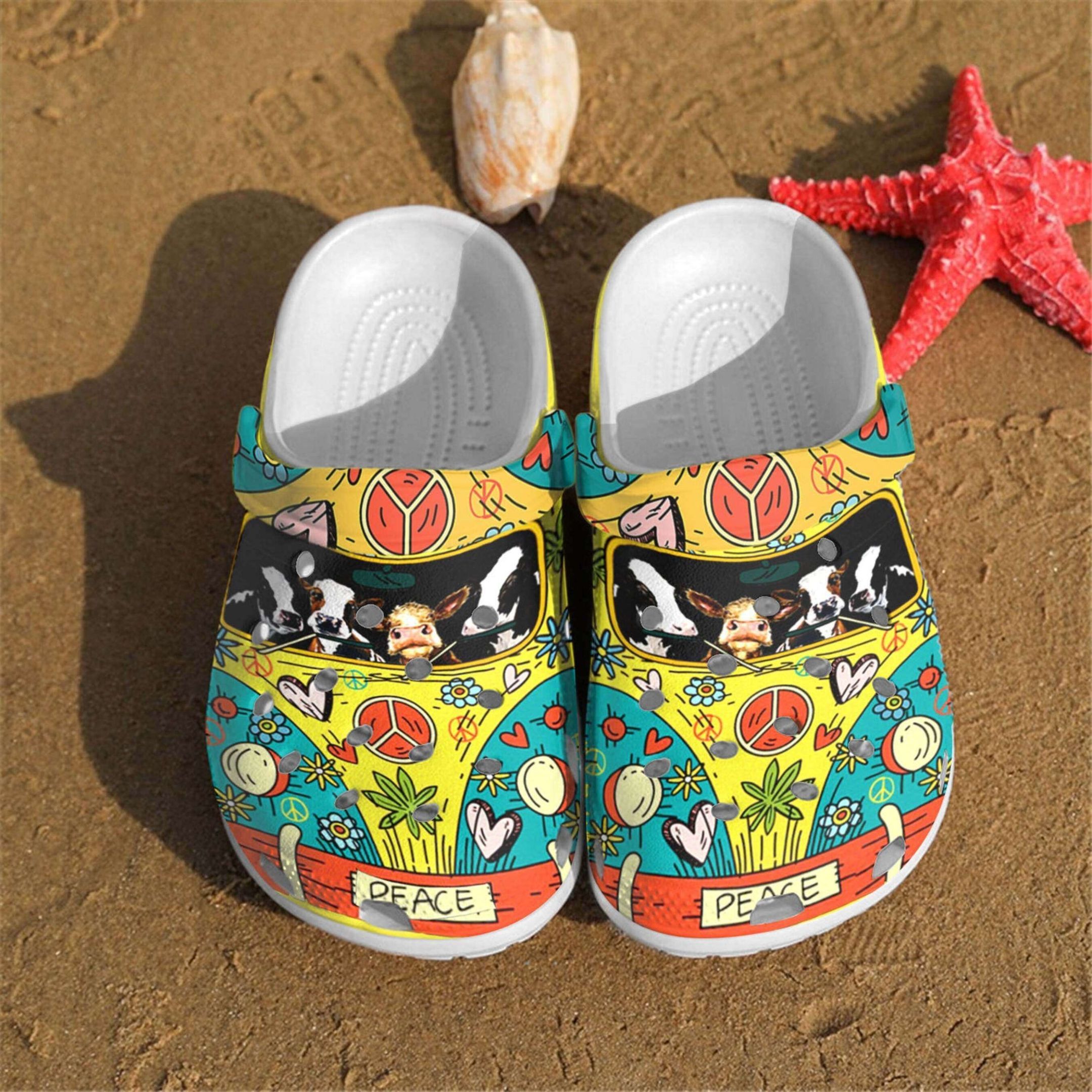 New Hippie Car Cows Crocs Clog Clog Shoes New Hippie Car Cows Crocs Clog Clog Shoes