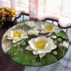 Nice White Lotus Round Carpet Floor Rug Living Room Bedroom Decor Round Area Rug Carpet