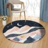 Night And Day Round Carpet Floor Rug Living Room Bedroom Decor Round Area Rug Carpet