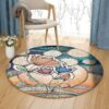 Night Blossom Round Carpet Floor Rug Living Room Bedroom Decor Round Area Rug Carpet