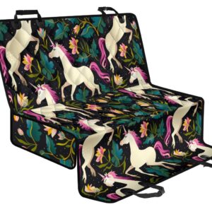 Night Floral Unicorn Pattern Print Pet Car Back Seat Cover - 851fcdba15d0