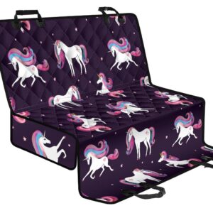 Night Girly Unicorn Pattern Print Pet Car Back Seat Cover - 796d99e55bab