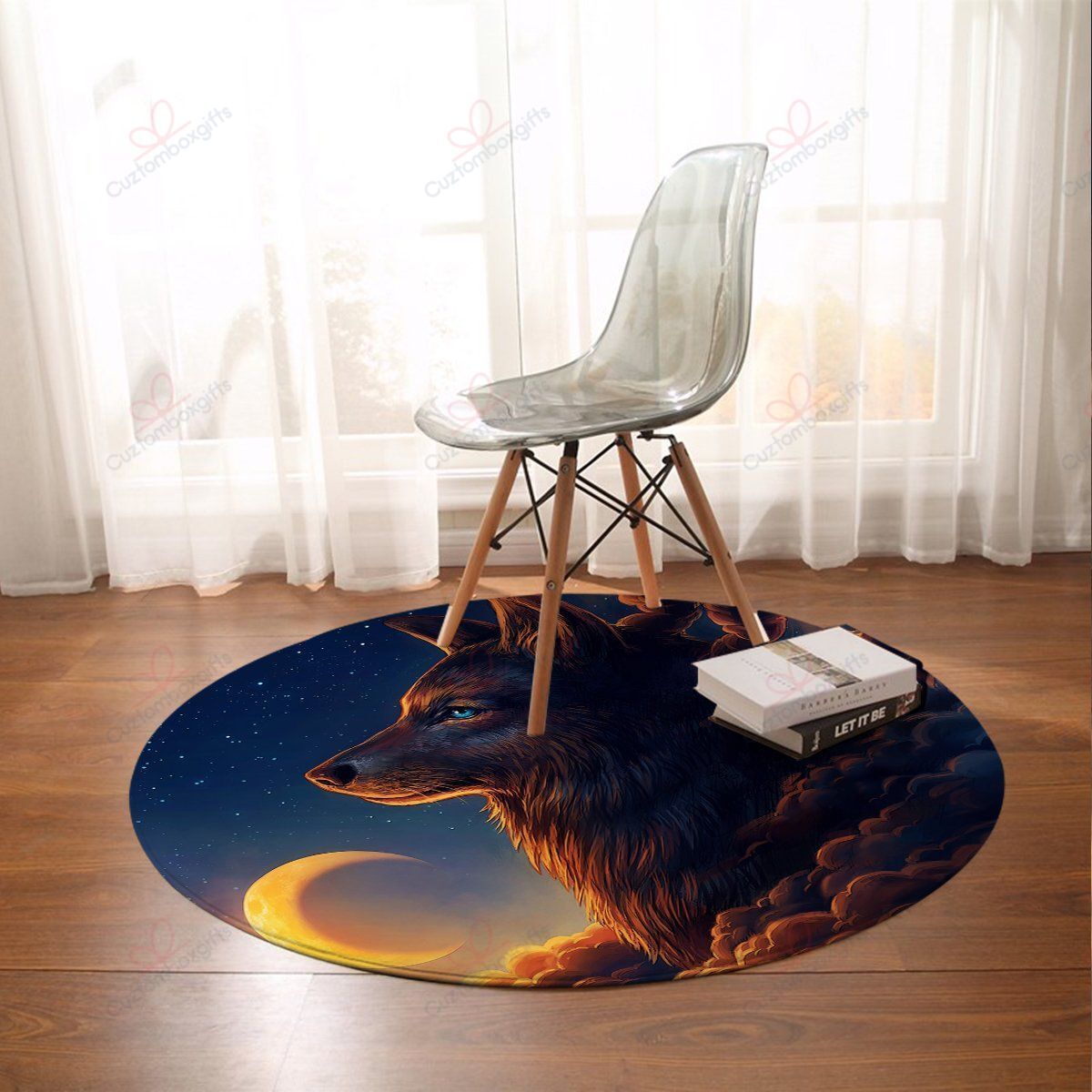 Night Guardian Round Carpet Floor Rug Living Room Bedroom Decor Round Area Rug Carpet Night Guardian Round Carpet Floor Rug Living Room Bedroom Decor Round Area Rug Carpet