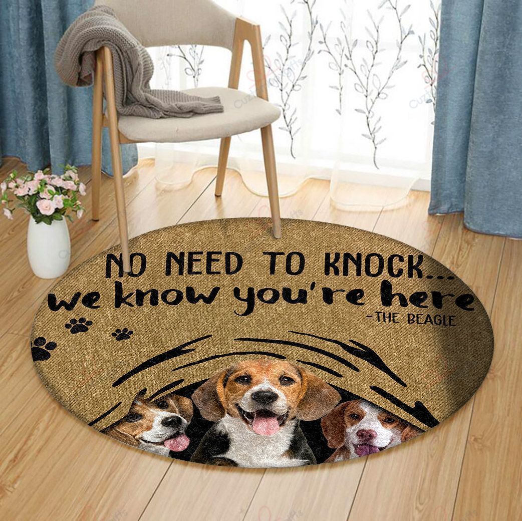 No Need To Knock We Know Youre Here Beagle Round Carpet Floor Rug Living Room Bedroom Decor Round Area Rug Carpet No Need To Knock We Know Youre Here Beagle Round Carpet Floor Rug Living Room Bedroom Decor Round Area Rug Carpet