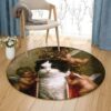 Noble Cat Round Carpet Floor Rug Living Room Bedroom Decor Round Area Rug Carpet