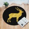 Nordic Style Deer Round Carpet Floor Rug Living Room Bedroom Decor Round Area Rug Carpet