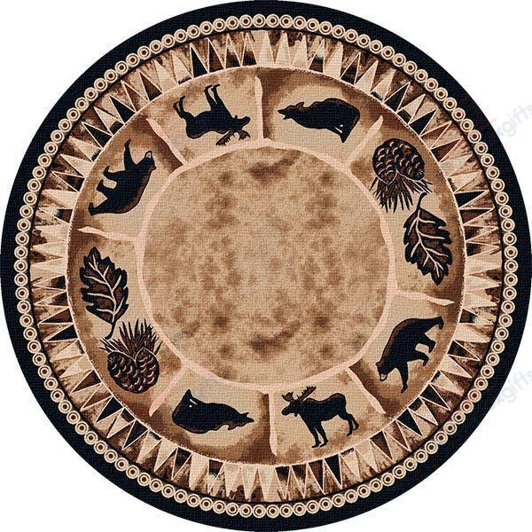 Northwoods Friends Round Carpet Floor Rug Living Room Bedroom Decor Round Area Rug Carpet Northwoods Friends Round Carpet Floor Rug Living Room Bedroom Decor Round Area Rug Carpet
