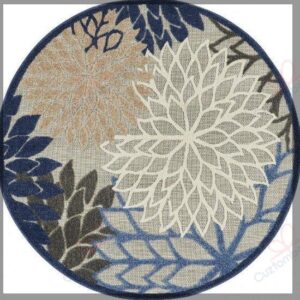Nourison Aloha Round Carpet Floor Rug Living Room Bedroom Decor Round Area Rug Carpet