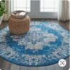 Nourison Grafix Round Carpet Floor Rug Living Room Bedroom Decor Round Area Rug Carpet
