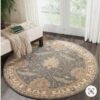 Nourison India House Round Carpet Floor Rug Living Room Bedroom Decor Round Area Rug Carpet