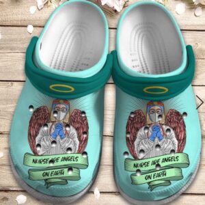 Nurse Are Angels On Earth Crocs Clog Shoes – Nurse Wing Crocbland Clog Birthday Gift For Man Woman Boy Girl