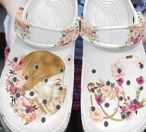 Nurse Flower Crocs Crocband Clog Clog Comfortable For Mens And Womens Classic Clog Water Shoes Comfortable