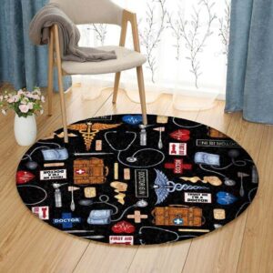 Nurse Round Carpet Floor Rug Living Room Bedroom Decor Round Area Rug Carpet