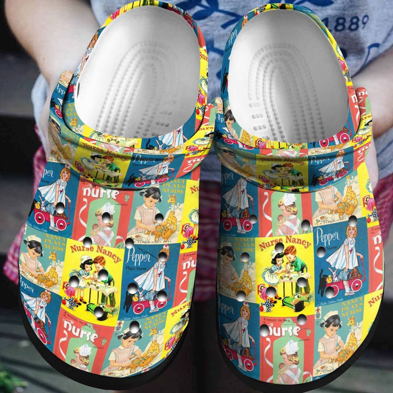 Nurse Pattern Personalized Clog Custom Crocs Comfortablefashion Style Comfortable For Women Men Kid Print 3D Nurse Pattern Personalized Clog Custom Crocs Comfortablefashion Style Comfortable For Women Men Kid Print 3D