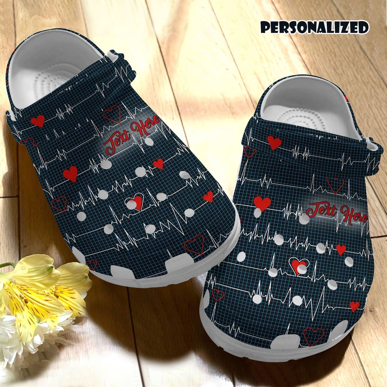 Nurse Personalize Clog Custom Crocs Fashionstyle Comfortable For Women Men Kid Print 3D Heartbeat Navy Nurse Personalize Clog Custom Crocs Fashionstyle Comfortable For Women Men Kid Print 3D Heartbeat Navy