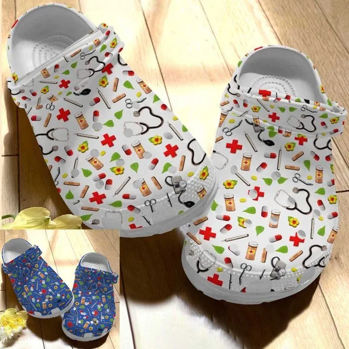 Nurse Personalize Clog Custom Crocs Fashionstyle Comfortable For Women Men Kid Print 3D Nurse Pattern Ver 1 Nurse Personalize Clog Custom Crocs Fashionstyle Comfortable For Women Men Kid Print 3D Nurse Pattern Ver 1