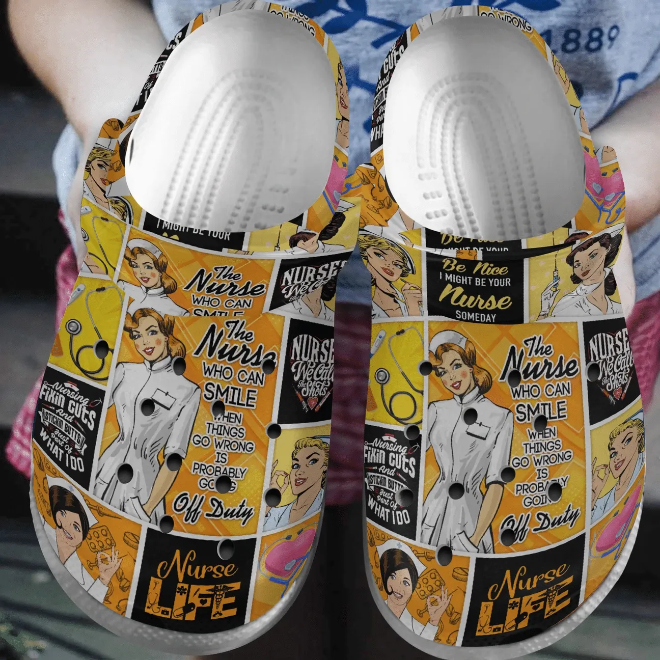 Nurse Personalize Clog Custom Crocs Fashionstyle Comfortable For Women Men Kid Print 3D Off Duty Nurse Personalize Clog Custom Crocs Fashionstyle Comfortable For Women Men Kid Print 3D Off Duty